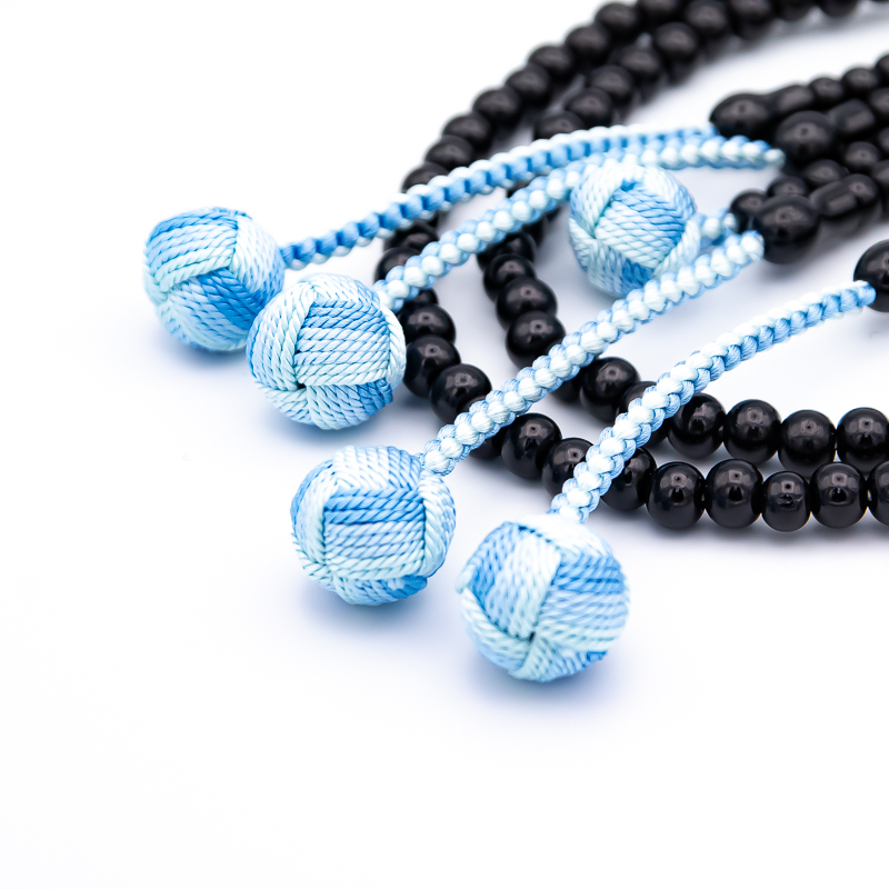 黒檀 三色 数珠 尺寸（大・男性向け） 木 カガリ梵天 創価学会念珠